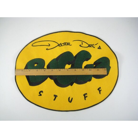 Doctor Dees Bigga Stuff Fabric Patch Oval Yellow Green Embroidered - Picture 4 of 5